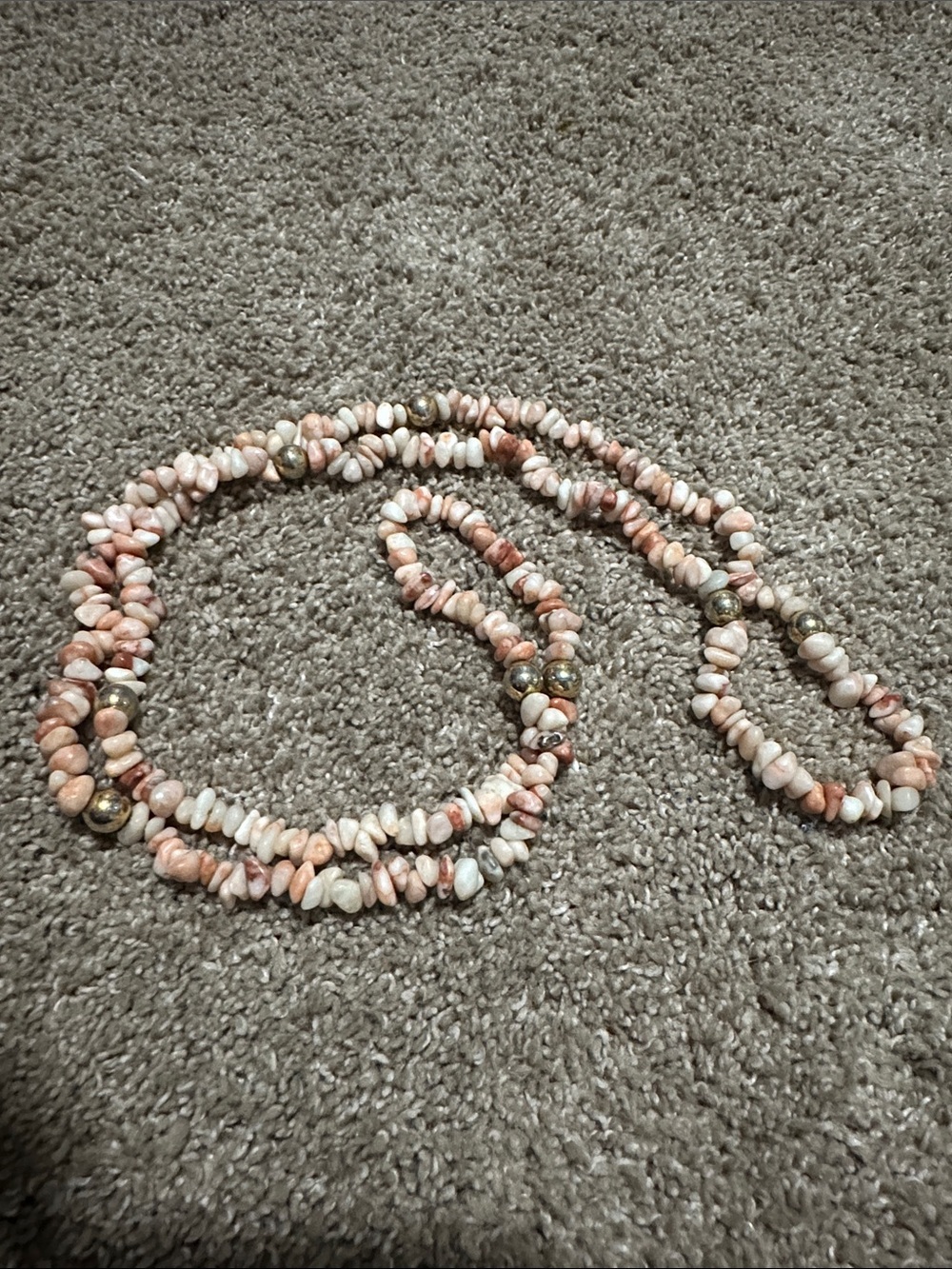 Handmade Pink Unpolished Opal chips Necklace